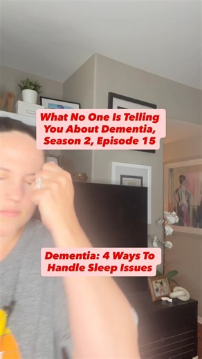 Is your person with dementia not sleeping well or wandering at night? You’re not alone! What no one is telling you about dementia is how common sleep issues are for folks with dementia. Here’s how you can get some more sleep as a caregiver: 1. Dementia proof their room so they can’t wander the house overnight 2. If there is more than 1 caregiver, do 6 hour shifts of who is in charge of waking up with Mom 3. Hire an overnight caregiver 4. Talk to their doctor about sleep supplements and medicatio