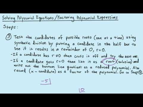 College Algebra - Solve Polynomial Equation - Procedure