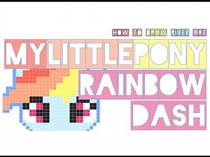 how to draw rainbow dash my little pony | small and big version | mlp | pixel art perler beads