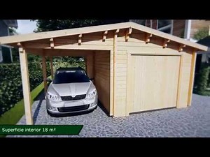 Garaje de madera G con puerta basculante Hörmann / 6x5m / 44mm