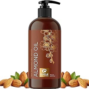 Cold Pressed Sweet Almond Oil - Pure Sweet Almond Oil for Skin Care and Moisturizing Body Oil for Men and Women - Carrier Oil for Essential Oils Mixing for Hair Skin and Nails DIY Beauty Products 16oz