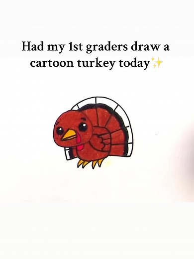 My 1st graders did a directed draw today. Cartoon turkey and this is how it went #teacherlife #teaching #1stgradeteacher