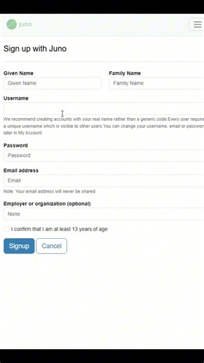 Juno Signup