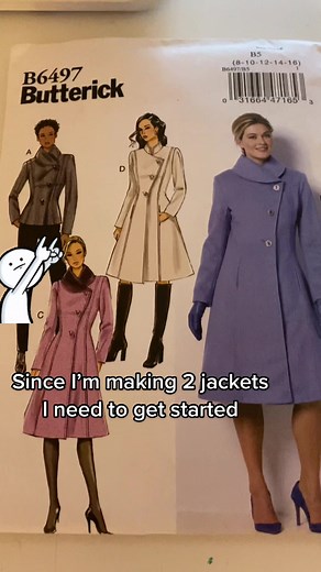 Butterick pattern 6497 #jacketchallenge #jacketjanuary #DoritosTriangleTryout #diyjacket #blacksewingnetwork #bsn #blacksewist #sewingtiktok