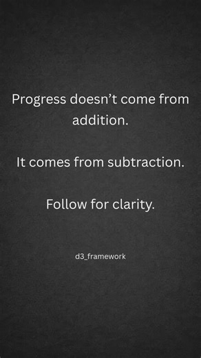 D3 - Delete. Declutter. Detox. on Instagram: "Progress comes from subtraction! #minimalism #clarity #simpleliving #intentionality #d3"