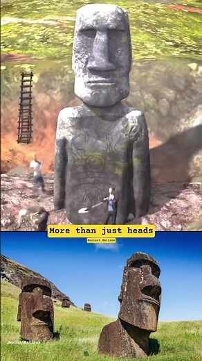 They Are NOT Just Heads! The Secret Bodies of Easter Island #shorts #history #documentary #moai