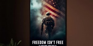 Freedom Isn't Free Poster - Patriotic Military Wall Art - American Flag Decor - USA Soldier Print - Veterans Gift - Independence Day Art - Etsy