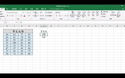 Excel求K个百分比的值【PERCENTILE】函数