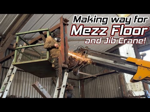 Starting on the new Mezz floor! Plus adding post for Jib crane