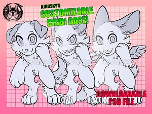 Customizable Chibi YCH Base | Furry - Etsy