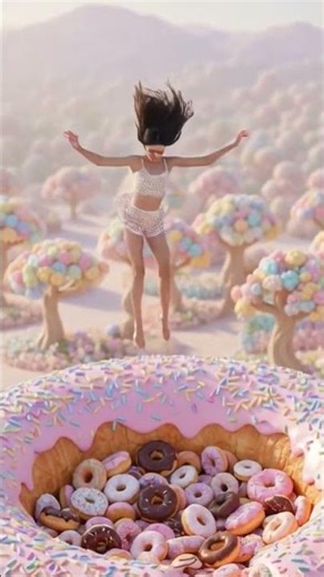 Giant Donut🍩 Pool ASMR — A Sweet Spa Filled with Hundreds of Donuts #asmr