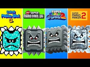 Evolution of Thwomp in Super Mario Games (1988-2025)