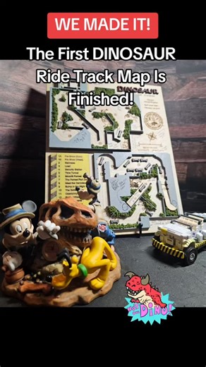 First look at our completed DINOSAUR ride track map 🦖 This is the very first build that came together, notes, pencil marks, and all, before anything gets cleaned up or refined. It’s a cool snapshot of the process when it’s still a little rough and very real. https://www.etsy.com/shop/IONOX #ThemeParkNerd #RideTrackArt #MakerProcess #BehindTheBuild #ThemeParkArt | IONOX Media