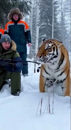 Siberian Tiger Tranquilized and Saved in Frozen Taiga Rescue Operation!