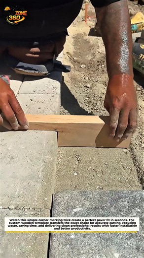 Perfect Paver Corner Trick #Construction #PaverInstall #OddlySatisfying
