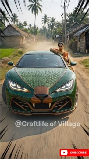 Rural Bride Crafted Monster Panther design car | Wood work #crafting #ai #cow