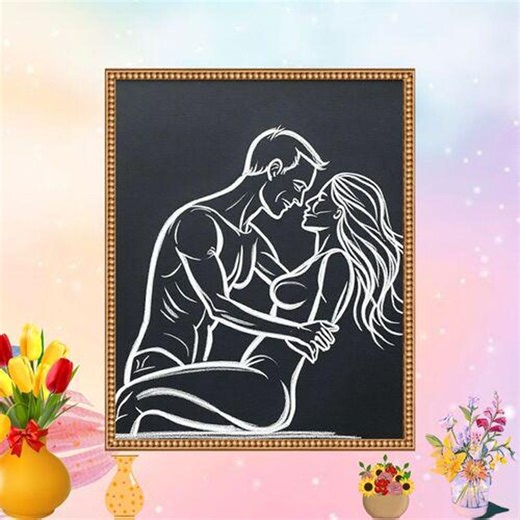 Passionate Whisper Nude Couple Line Art Portrait: Minimalist Romantic Intimate Embrace Illustration(digital Download) - Etsy