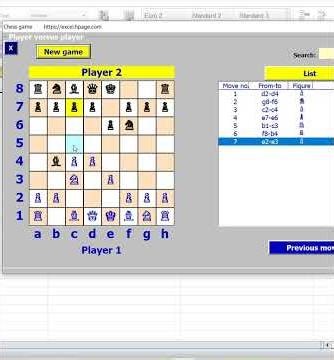 Trap in Indian defense Chess in Excel