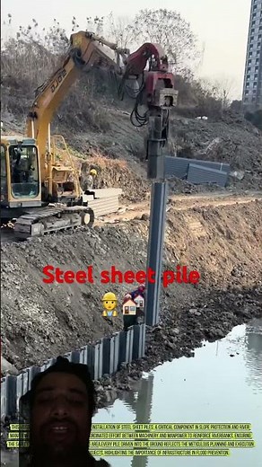 Steel Sheet Pile Installation - Strengthening Riverbanks for Flood Protection