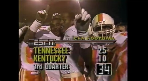 Neyland Stadium on Instagram: "Good Thursday morning, Big Orange family! We hope your week is going well and your family is warm and taken care of. We wish you the best today and let’s go back to 1989. #vfl #neylandstadium #gbo Andy Kelly linked up with Alvin Harper to put No. 8 Tennessee up two scores in its 31-10 win over Kentucky at Commonwealth Stadium in 1989."