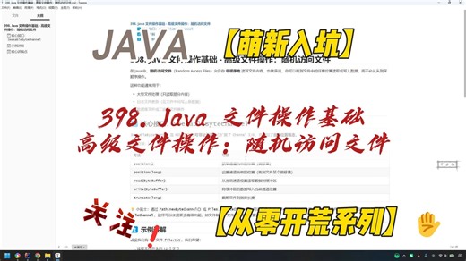 398. Java 文件操作基础 - 高级文件操作：随机访问文件