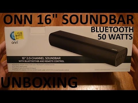 Unboxing ONN 16" 2.0-Channel Stereo Bluetooth Soundbar With Remote