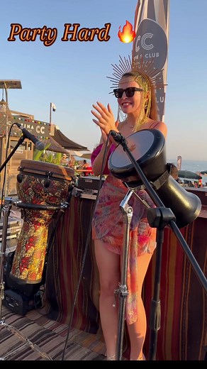 Festive Afrohouse and Latin Techhouse Music Drummer Performance