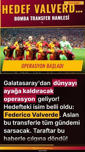 Valverde Galatasaray'a Geliyor: Aslan'ın Transfer Operasyonu