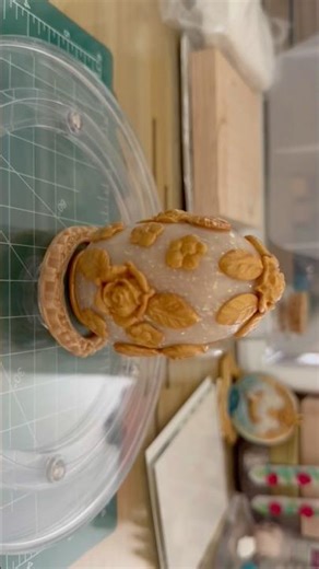 Sculpting a Fancy Opal w/ Golden Roses Clay Egg 🪺 Easy Easter DIY Home Decoration w/ Polymer Clay