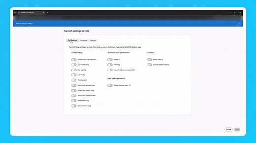 Showing or Hiding Webex calling Features for Users from Control Hub - Cisco Video Portal