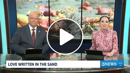 Love written in the sand on Mustang Island - NewsBreak