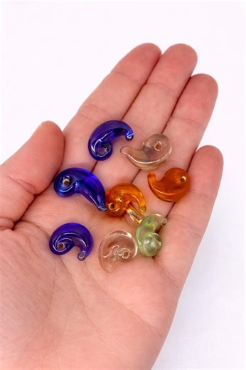 Handmade Glass Beads, Artisan Lampwork Spiral Beads, Colorful Glass Charms, Jewelry Making Supplies (8 P) - Etsy