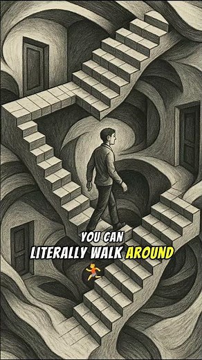 Real-life Penrose staircase tricks your brain at RIT 🪜🤯 #opticalillusion #architecture #penrose