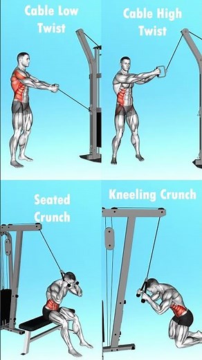 👇 Killer Core Exercises With Cable 🔹