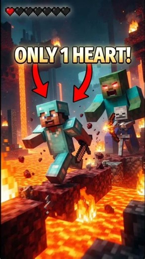 Minecraft But I Only Have ❤️ 1 Heart! Can I Survive? 😱 #shorts