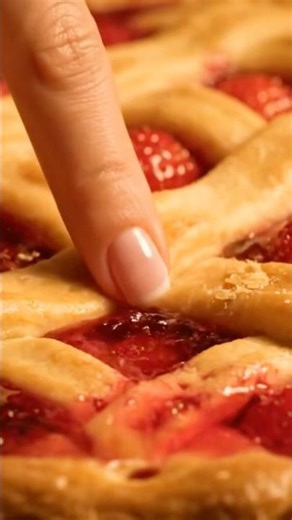 [ASMR] Poking strawberry pie/ AI sound/ Super satisfying/ study sleep relaxing #aifruits #aiasmr