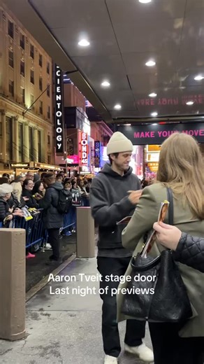 Aaron Tveit Highlights | Aaron Tveit came out to Stage Door and sign Playbills after CHESS’s final preview last night, 11.15.25. ♟️ 📹 TT... | Instagram
