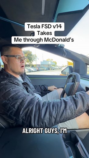 18K views · 833 reactions | Tesla FSD 14.1.5 in my Cybertruck drives me through McDonald’s #fyp #viral #mcdonalds #cybertruck #fsd | Tesla Owners of Silicon Valley | Facebook