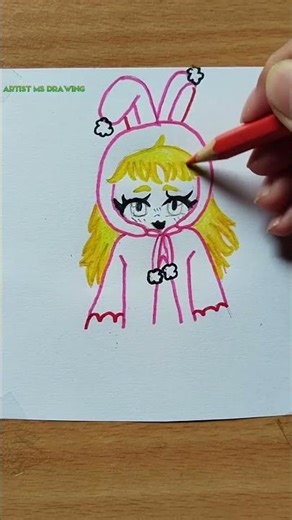 How To Draw Anime Girl/ Easy Color pencils Tutorial Step by step #drawing #shorts