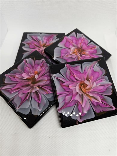 Resin 3d Bloomcoaster Set - Etsy