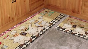 Farmhouse Chef Kitchen Mats Set of 2 Non Slip Fat Chef Kitchen Rugs Home Decor Low-Profile Washable Floor Mat 17x47 Inch and 17x29 Inch