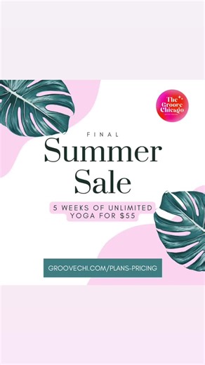 This sale ends 8/4! 5 weeks of unlimited yoga for $55 🤍🤍