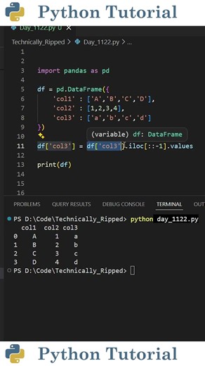 Easily Reverse a Single Column in Pandas | Python Tutorial