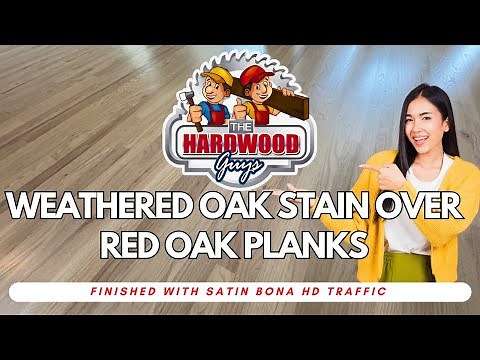 Weathered Oak Stain over Red Oak Planks and Finished with Bona HD Traffic. Check it out!