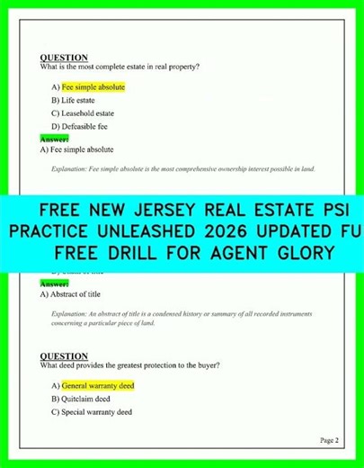 New Jersey Real Estate PSI Exam 2026 Complete Practice Drill To Master Your License Goals