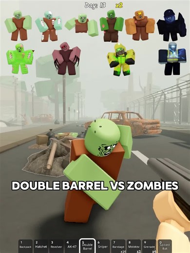 double barrel vs zombies roblox survive the apocalypse😳 #roblox #survivetheapocalypse #robloxfyp #gaming #viral