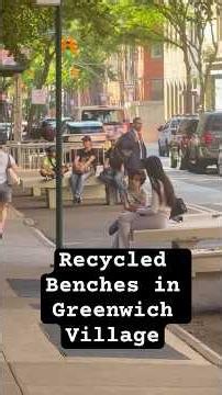 These new benches are made out of a sea wall 🌊 #nyc #greenwichvillage #streetscenes #manhattan