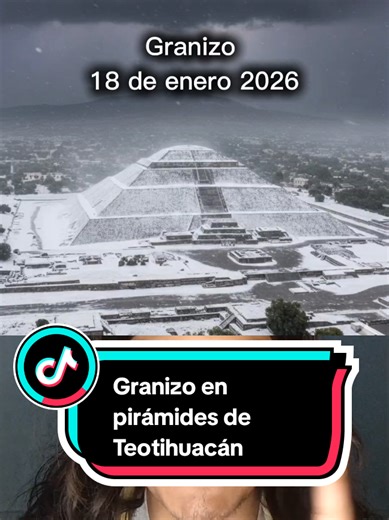 Granizo sobre las pirámides de Teotihuacán esta tarde de domingo por el paso del frente frío No. 29. Se esperan lluvias y bancos de niebla en el centro del país durante esta semana con el paso del frente frío No. 30. No se descarta la caída de granizo y presencia de cencellada. #clima #frio #nieve #mexico #granizo