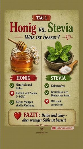 Honig vs. Stevia: Was ist wirklich gesünder? 🍯🌿