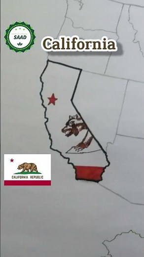 California flag map drawing